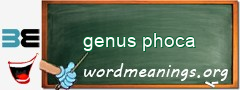 WordMeaning blackboard for genus phoca